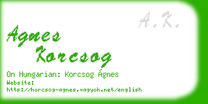 agnes korcsog business card